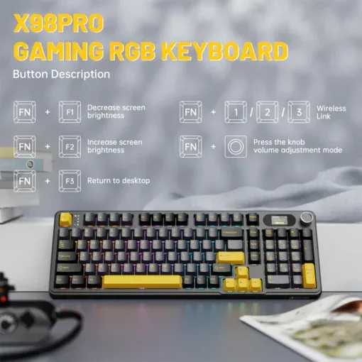 ATTACK SHARK X98Pro Wireless Mechanical RGB Gaming Keyboard - Photo 6